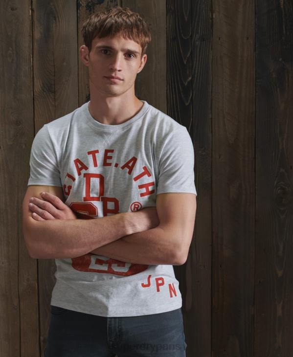 Superdry Hommes t-shirt classique d'athlétisme D64Z4966 vêtements gris clair