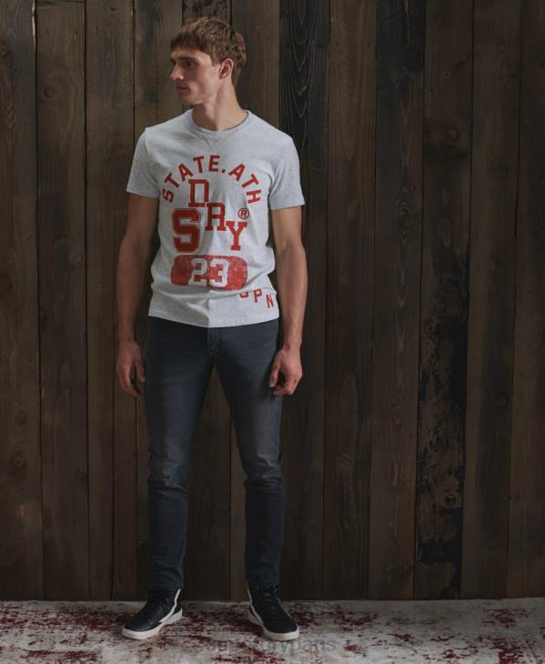 Superdry Hommes t-shirt classique d'athlétisme D64Z4966 vêtements gris clair