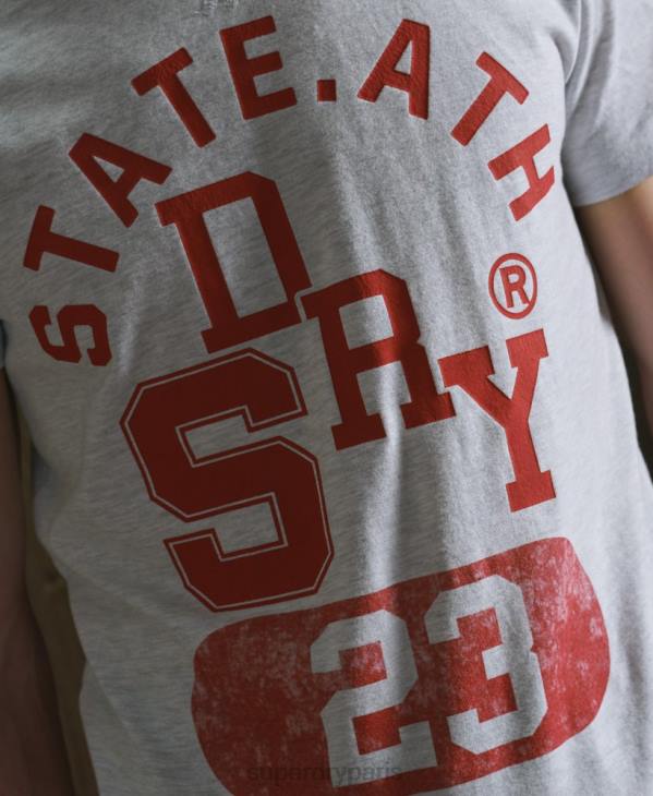 Superdry Hommes t-shirt classique d'athlétisme D64Z4966 vêtements gris clair