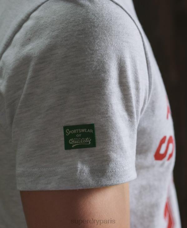 Superdry Hommes t-shirt classique d'athlétisme D64Z4966 vêtements gris clair