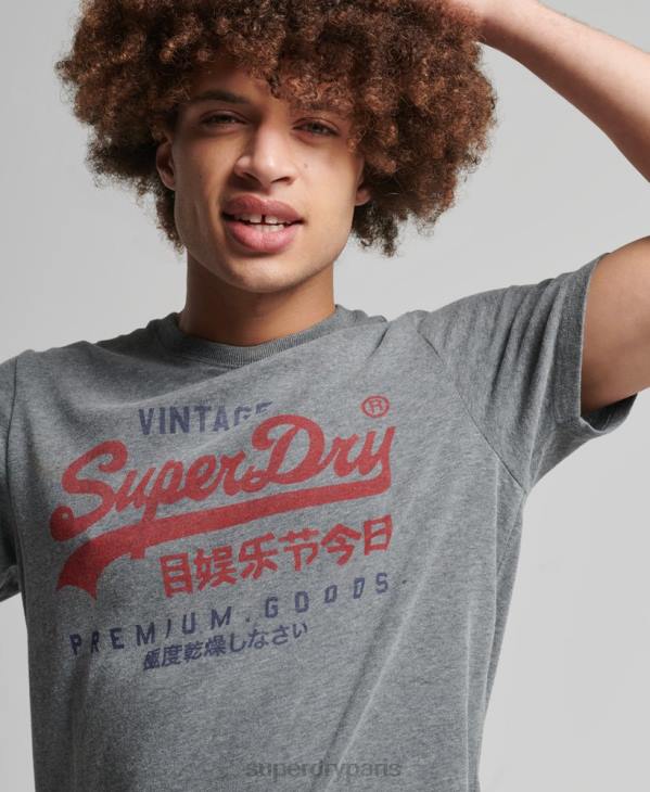 Superdry Hommes t-shirt classique à logo graphique D64Z4828 vêtements gris