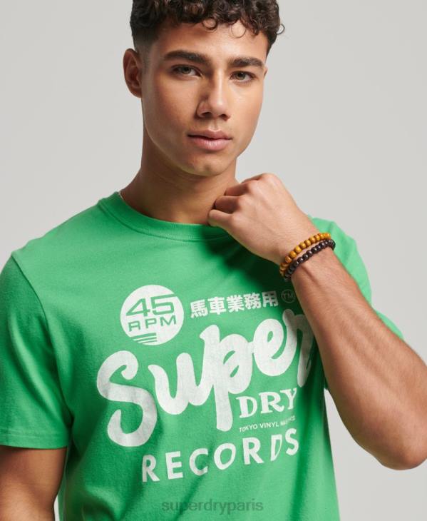 Superdry Hommes t-shirt classique retravaillé D64Z20 vêtements vert