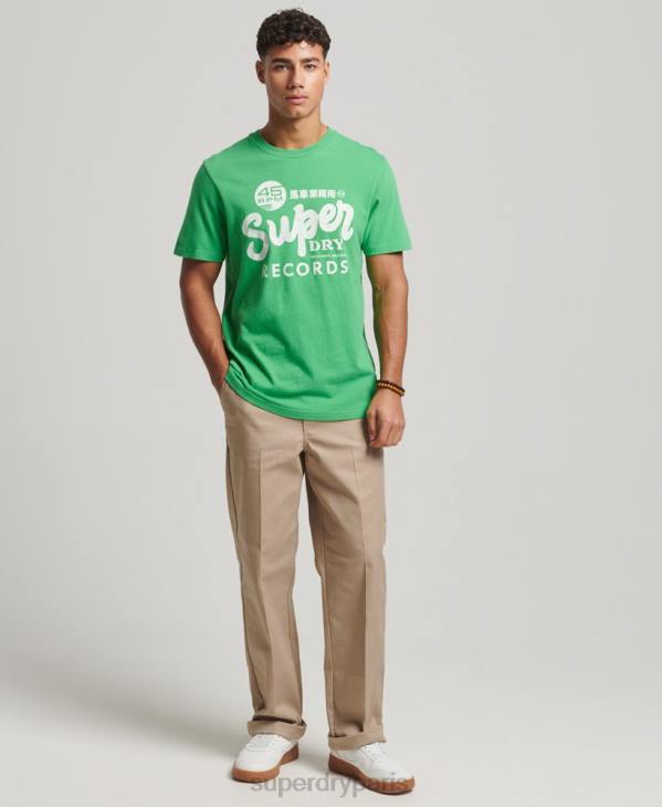 Superdry Hommes t-shirt classique retravaillé D64Z20 vêtements vert
