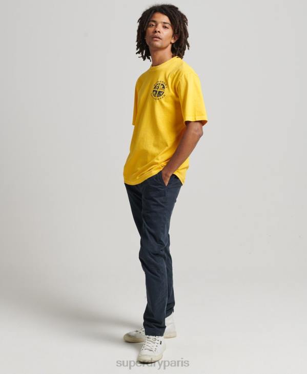 Superdry Hommes t-shirt club d'athlétisme vintage D64Z4888 vêtements jaune