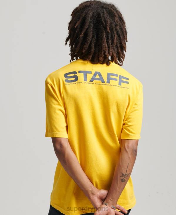 Superdry Hommes t-shirt club d'athlétisme vintage D64Z4888 vêtements jaune