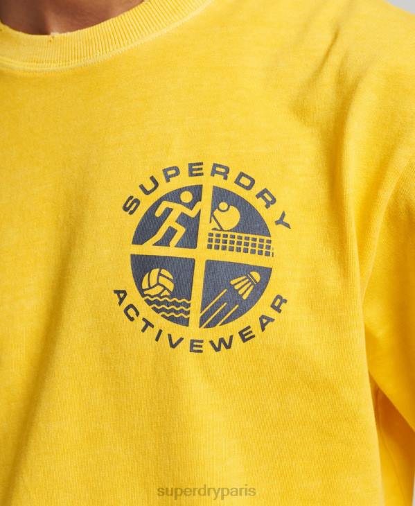 Superdry Hommes t-shirt club d'athlétisme vintage D64Z4888 vêtements jaune
