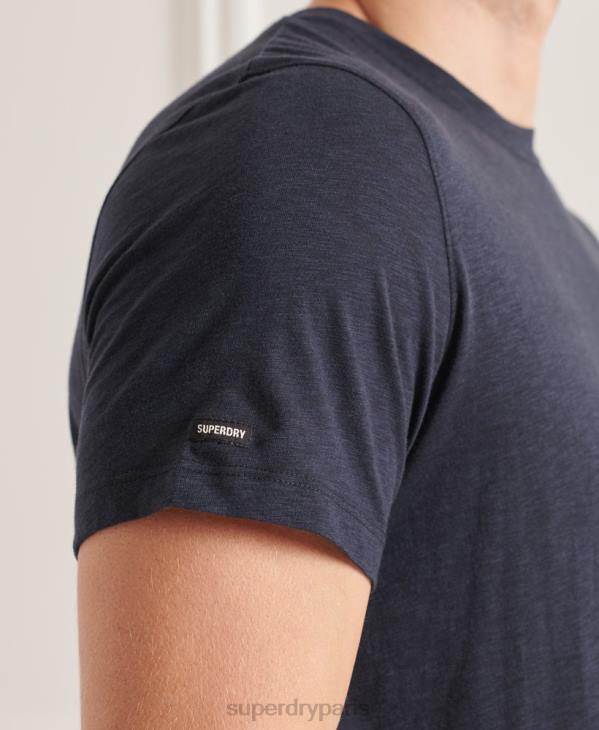 Superdry Hommes t-shirt col rond en coton bio à poche flammée D64Z4871 vêtements marine