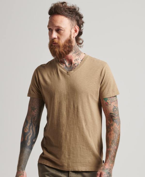 Superdry Hommes t-shirt col v D64Z4923 vêtements brun