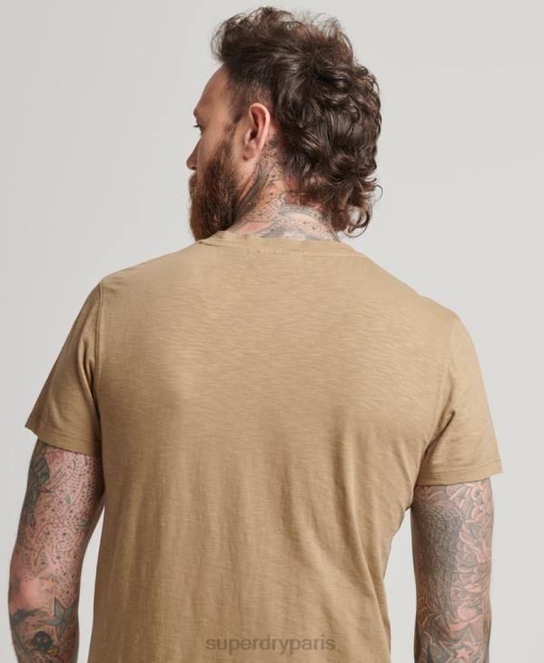 Superdry Hommes t-shirt col v D64Z4923 vêtements brun