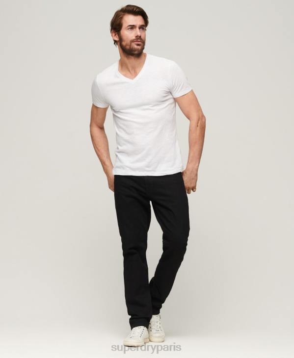 Superdry Hommes t-shirt col v D64Z70 vêtements blanc
