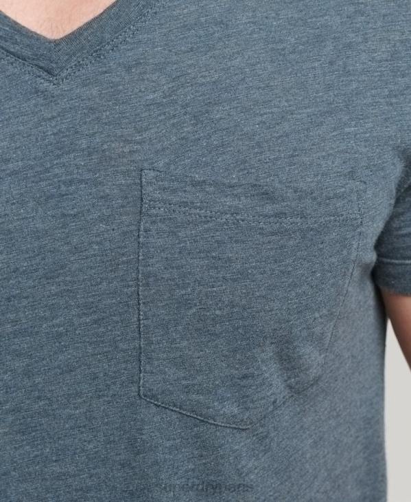Superdry Hommes t-shirt col v en coton bio à poche flammée D64Z4819 vêtements bleu