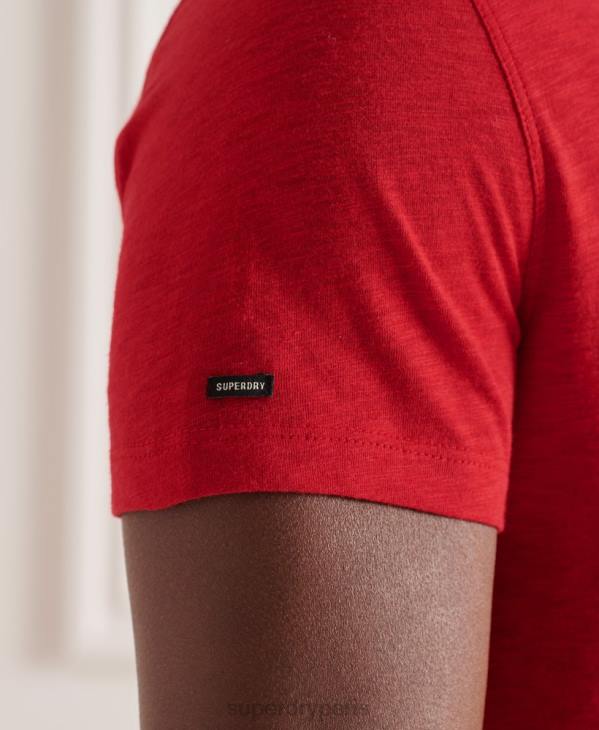 Superdry Hommes t-shirt col v en coton bio à poche flammée D64Z4834 vêtements rouge
