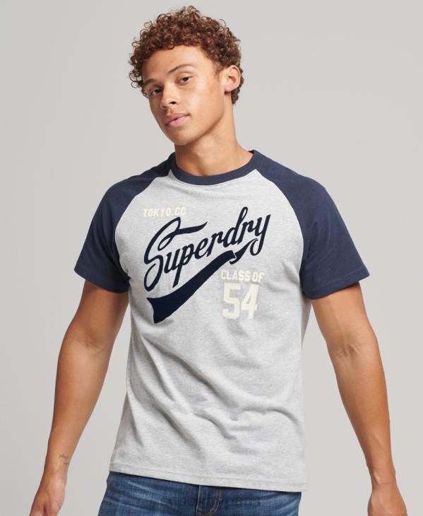Superdry Hommes t-shirt collège scénarisé D64Z4954 vêtements marine