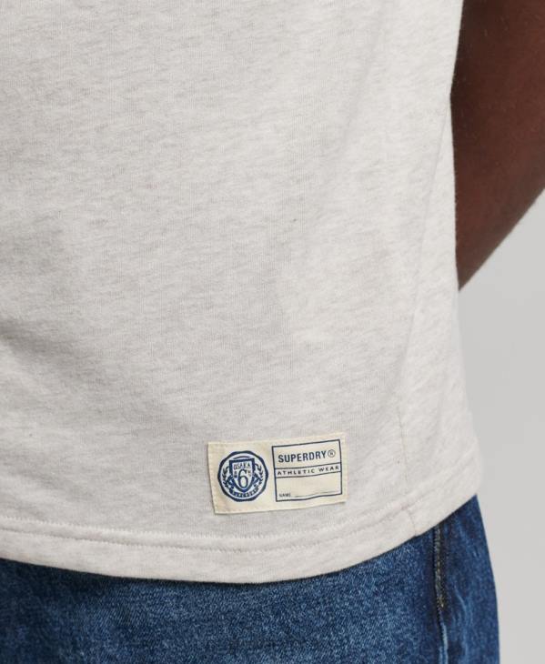Superdry Hommes t-shirt collégial style script vintage D64Z4953 vêtements crème