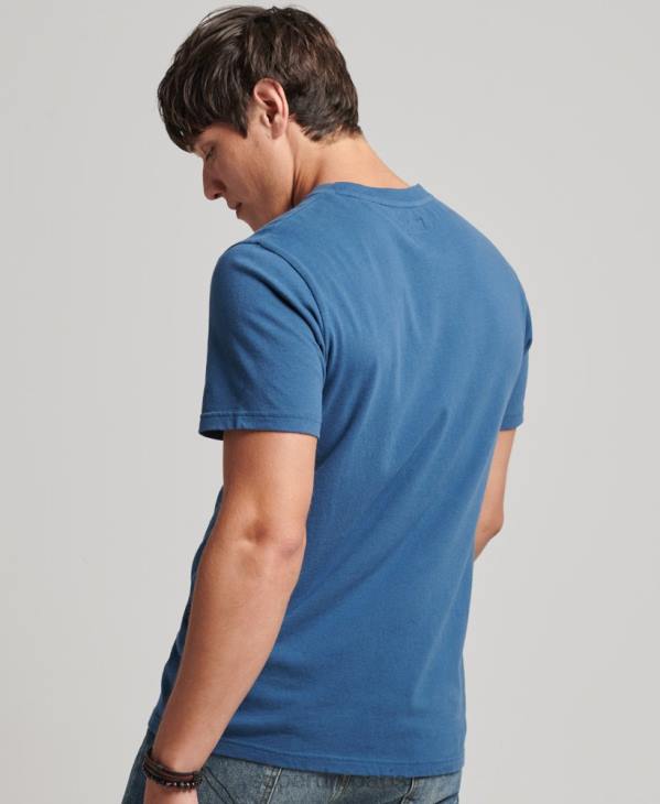 Superdry Hommes t-shirt écrivain signe vintage D64Z4850 vêtements bleu
