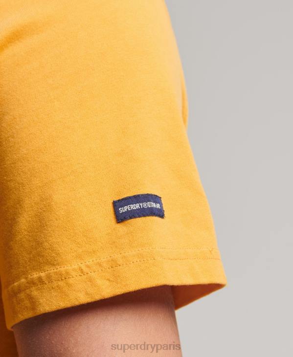 Superdry Hommes t-shirt d'université de style script D64Z4948 vêtements jaune