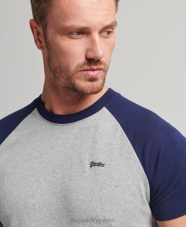 Superdry Hommes t-shirt de baseball à logo essentiel en coton bio D64Z4868 vêtements marine