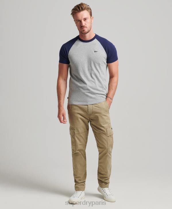 Superdry Hommes t-shirt de baseball à logo essentiel en coton bio D64Z4868 vêtements marine