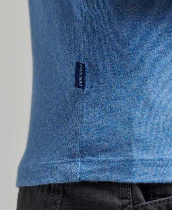 Superdry Hommes t-shirt de baseball à logo essentiel en coton bio D64Z4907 vêtements bleu