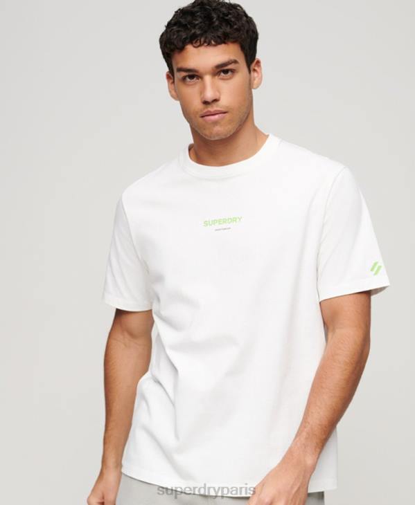 Superdry Hommes t-shirt de sport D64Z79 vêtements blanc