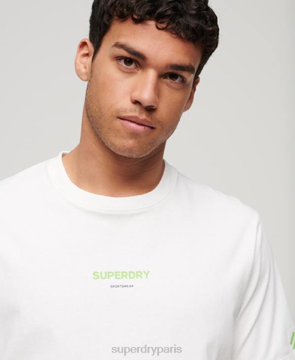 Superdry Hommes t-shirt de sport D64Z79 vêtements blanc