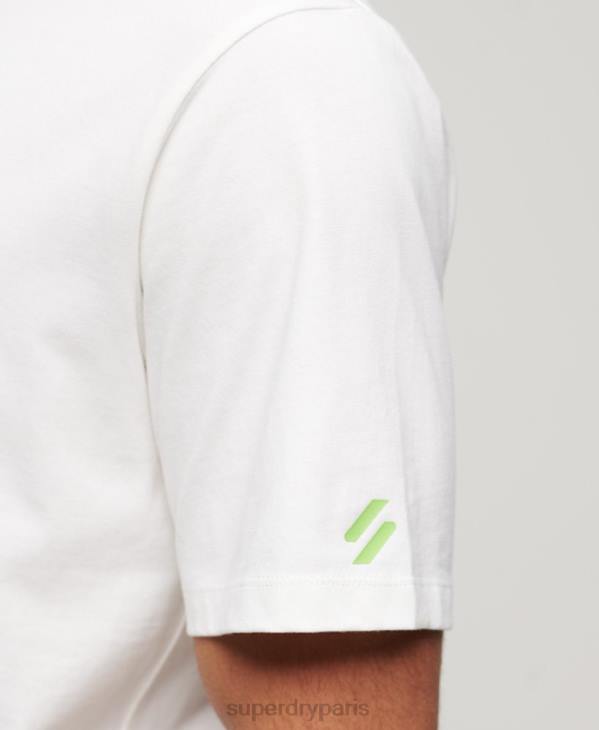 Superdry Hommes t-shirt de sport D64Z79 vêtements blanc