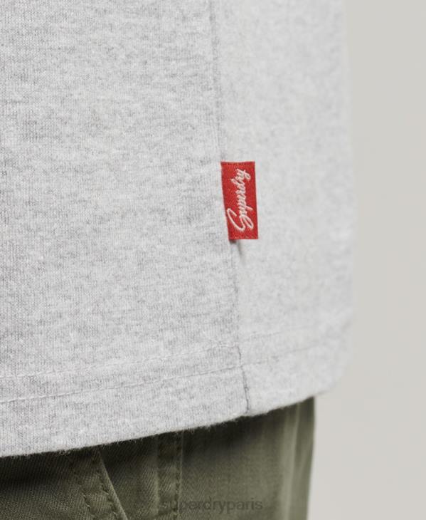 Superdry Hommes t-shirt embossé style script D64Z4855 vêtements gris