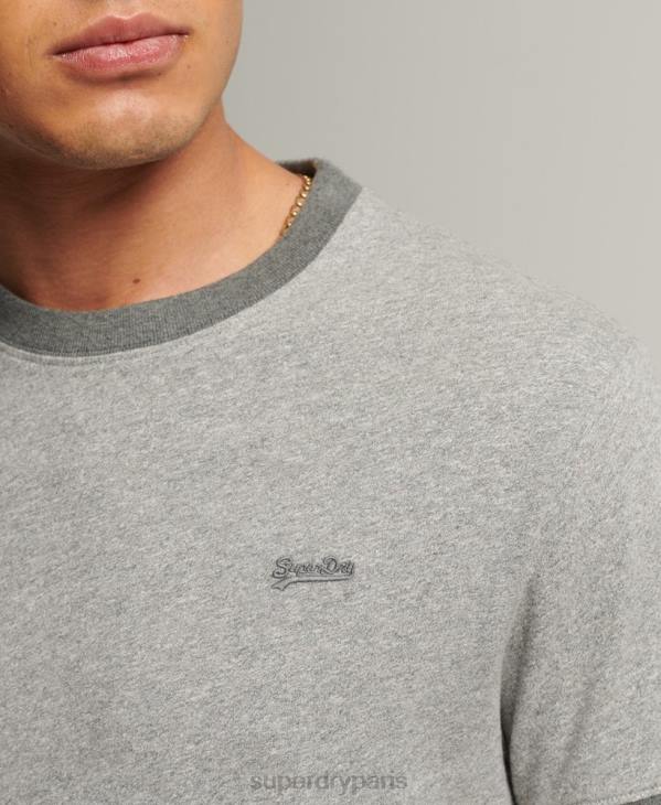 Superdry Hommes t-shirt en coton bio à logo essentiel D64Z4898 vêtements gris clair