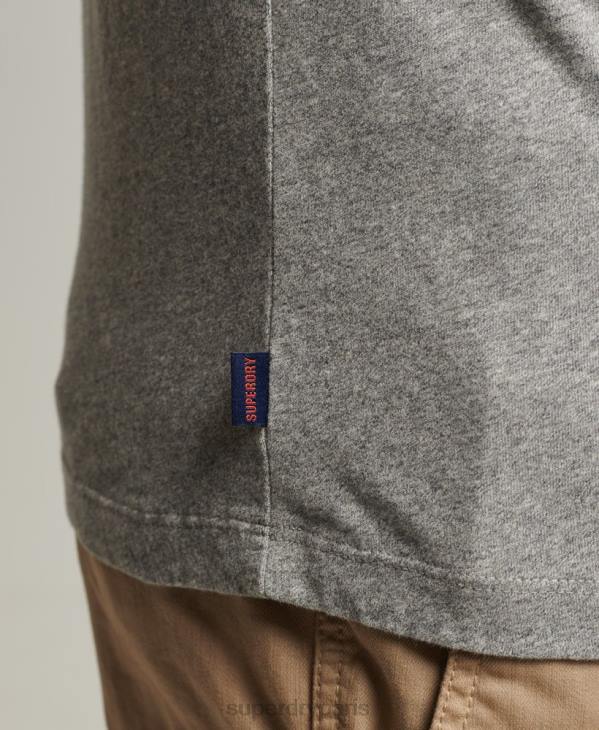 Superdry Hommes t-shirt en coton bio à logo essentiel D64Z4898 vêtements gris clair