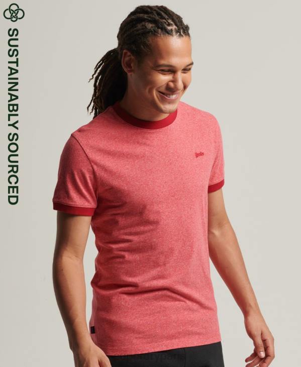 Superdry Hommes t-shirt en coton bio à logo essentiel D64Z4901 vêtements rouge