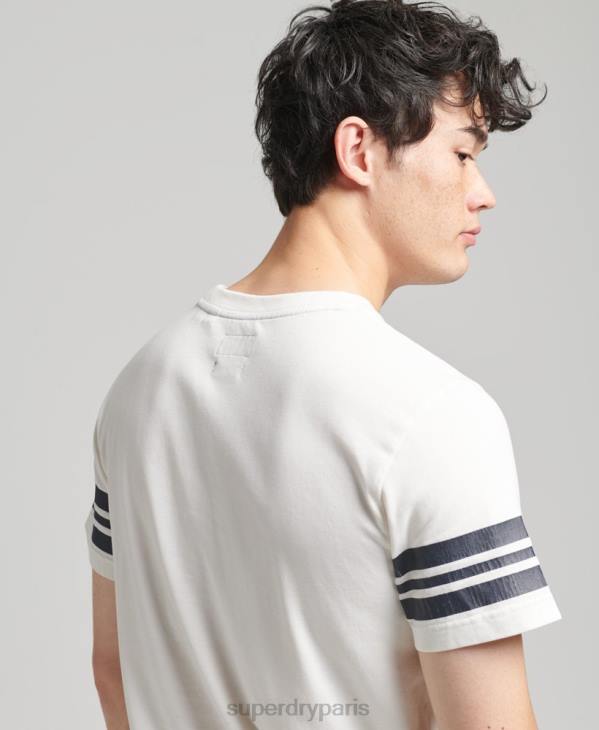 Superdry Hommes t-shirt graphique de collège athlétique D64Z4824 vêtements blanc
