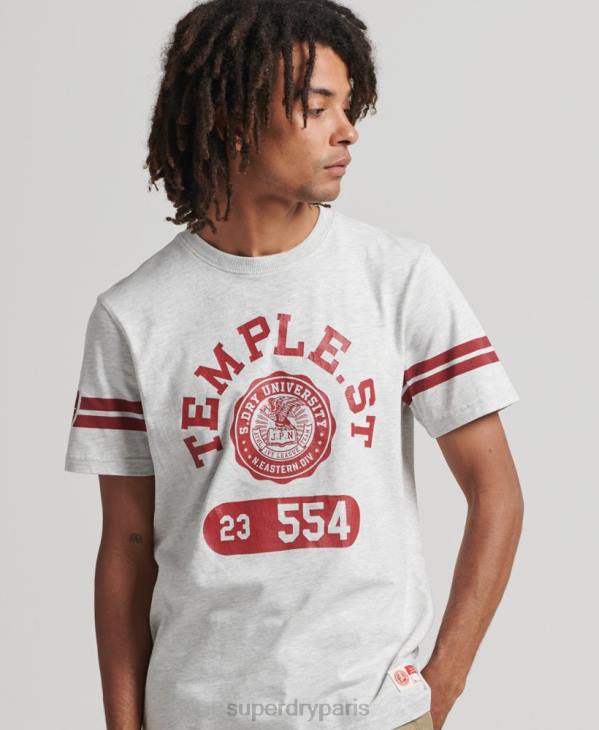Superdry Hommes t-shirt graphique de collège athlétique D64Z4838 vêtements gris clair