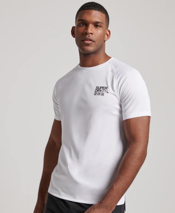 Superdry Hommes t-shirt graphique à manches courtes train active D64Z1414 vêtements blanc