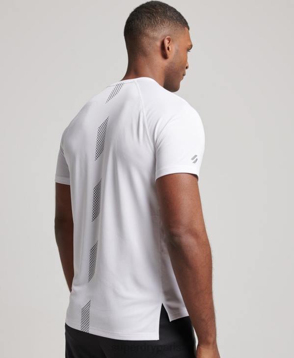 Superdry Hommes t-shirt graphique à manches courtes train active D64Z1414 vêtements blanc