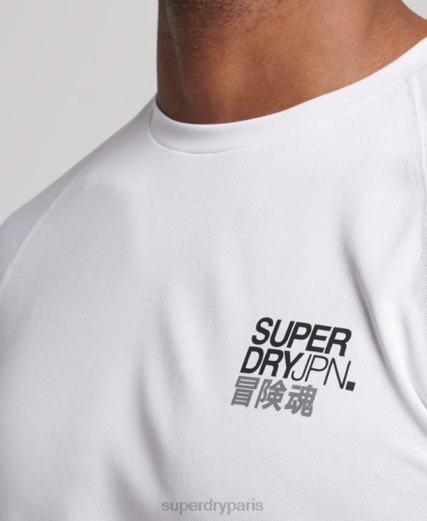 Superdry Hommes t-shirt graphique à manches courtes train active D64Z1414 vêtements blanc