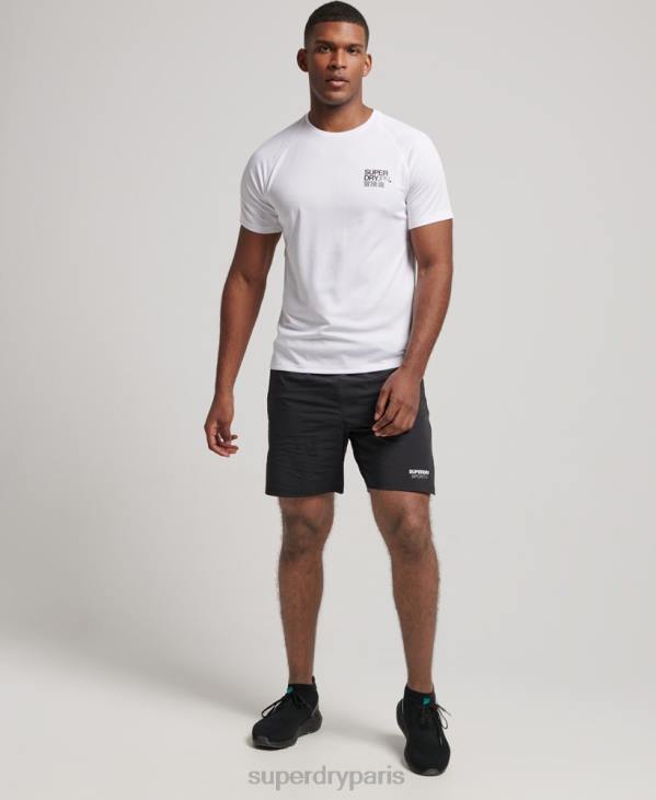 Superdry Hommes t-shirt graphique à manches courtes train active D64Z1414 vêtements blanc