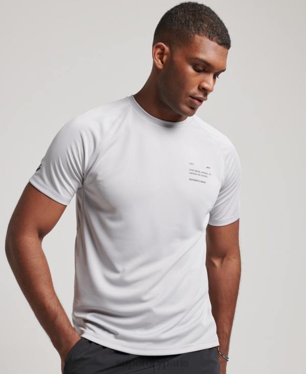 Superdry Hommes t-shirt graphique à manches courtes train active D64Z1421 vêtements gris clair
