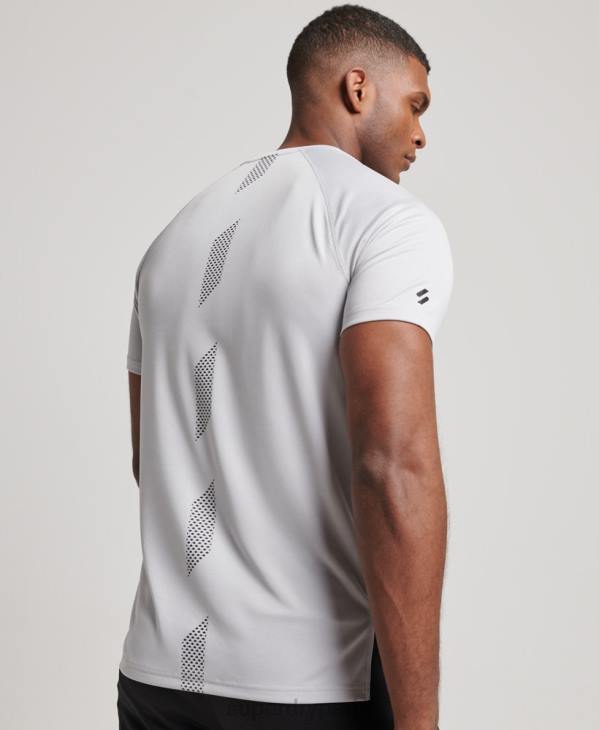Superdry Hommes t-shirt graphique à manches courtes train active D64Z1421 vêtements gris clair