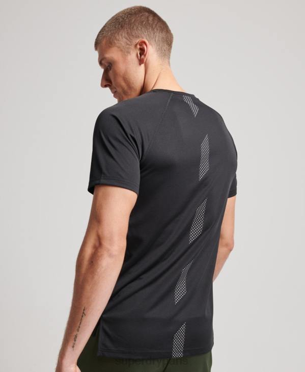 Superdry Hommes t-shirt graphique à manches courtes train active D64Z1423 vêtements noir
