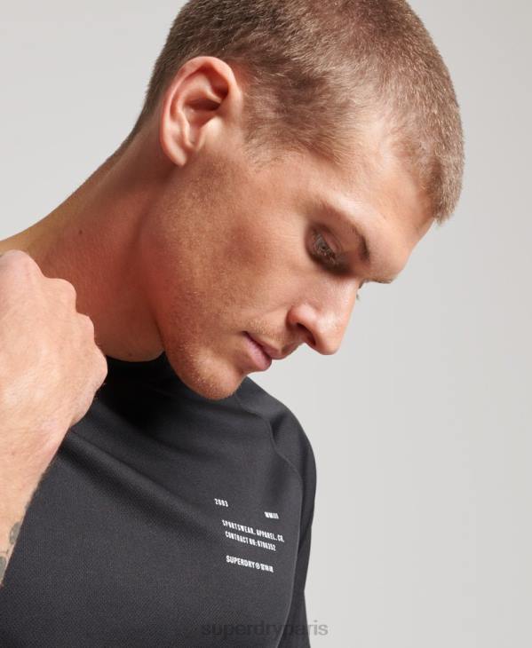Superdry Hommes t-shirt graphique à manches courtes train active D64Z1423 vêtements noir