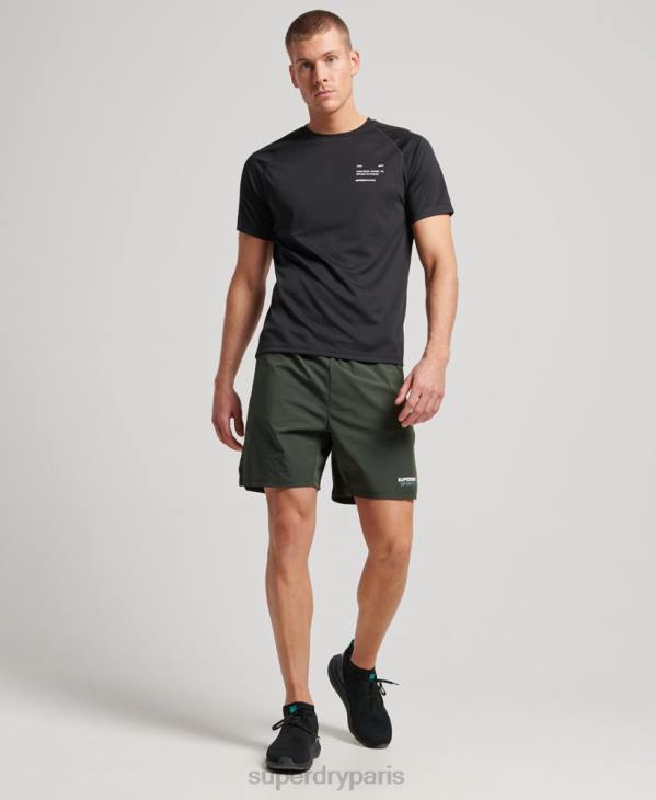 Superdry Hommes t-shirt graphique à manches courtes train active D64Z1423 vêtements noir