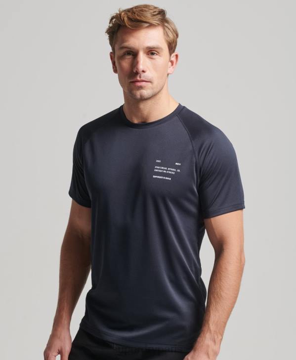 Superdry Hommes t-shirt graphique à manches courtes train active D64Z1429 vêtements marine