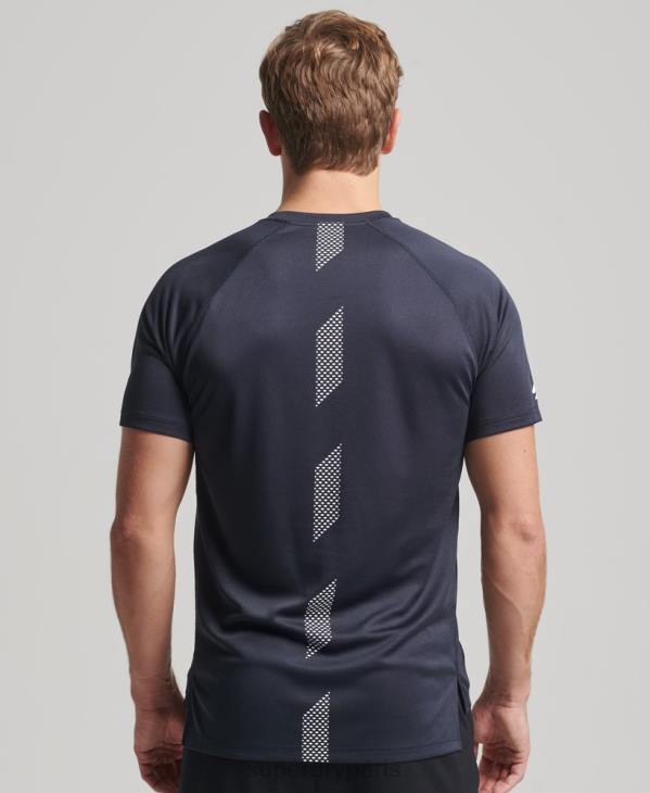 Superdry Hommes t-shirt graphique à manches courtes train active D64Z1429 vêtements marine