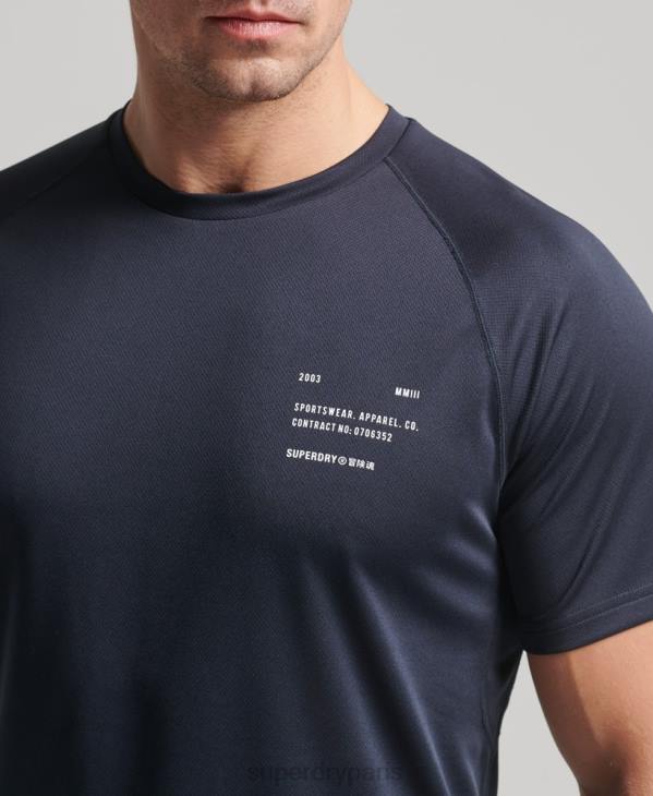 Superdry Hommes t-shirt graphique à manches courtes train active D64Z1429 vêtements marine