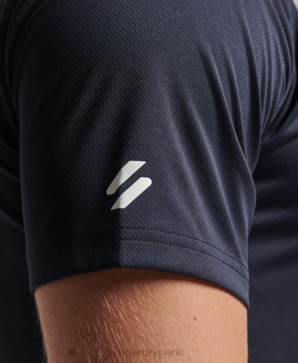 Superdry Hommes t-shirt graphique à manches courtes train active D64Z1429 vêtements marine