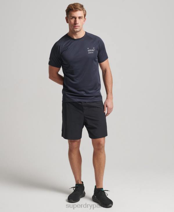 Superdry Hommes t-shirt graphique à manches courtes train active D64Z1429 vêtements marine
