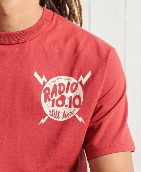 Superdry Hommes t-shirt graphique sec en édition limitée D64Z4981 vêtements rouge