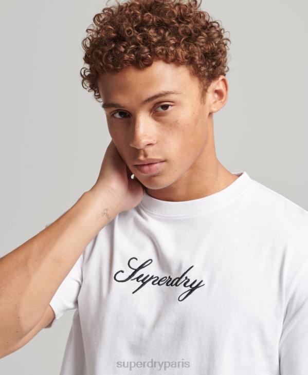 Superdry Hommes t-shirt héritage D64Z4822 vêtements blanc