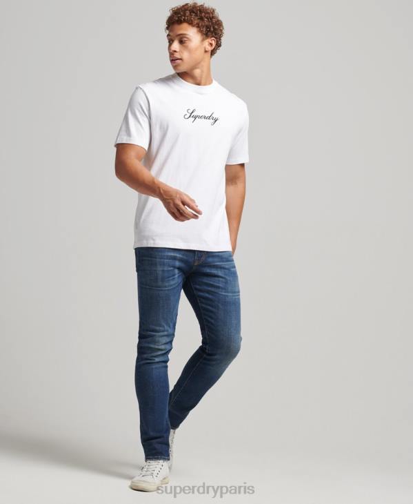 Superdry Hommes t-shirt héritage D64Z4822 vêtements blanc
