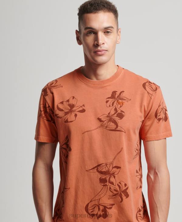 Superdry Hommes t-shirt imprimé surteint D64Z122 vêtements orange